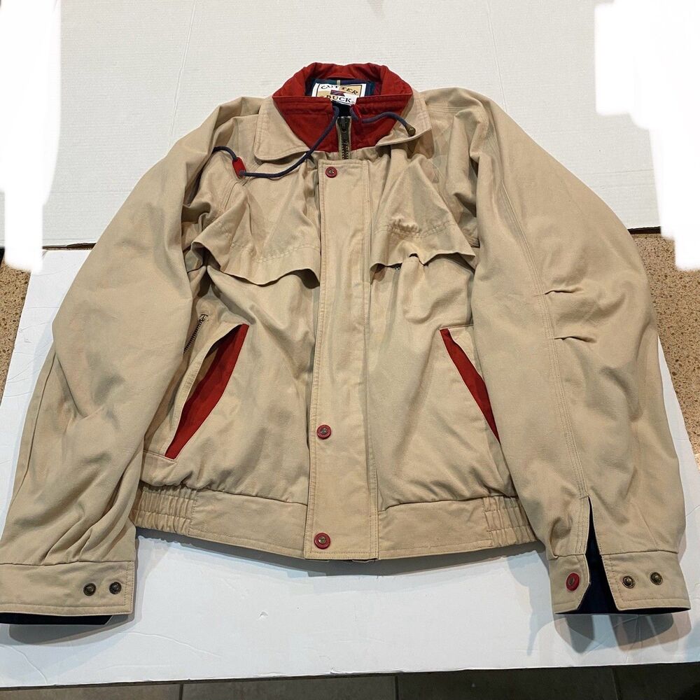 Vintage 80’s Cutter And Buck Mens Tan Jacket Size Large